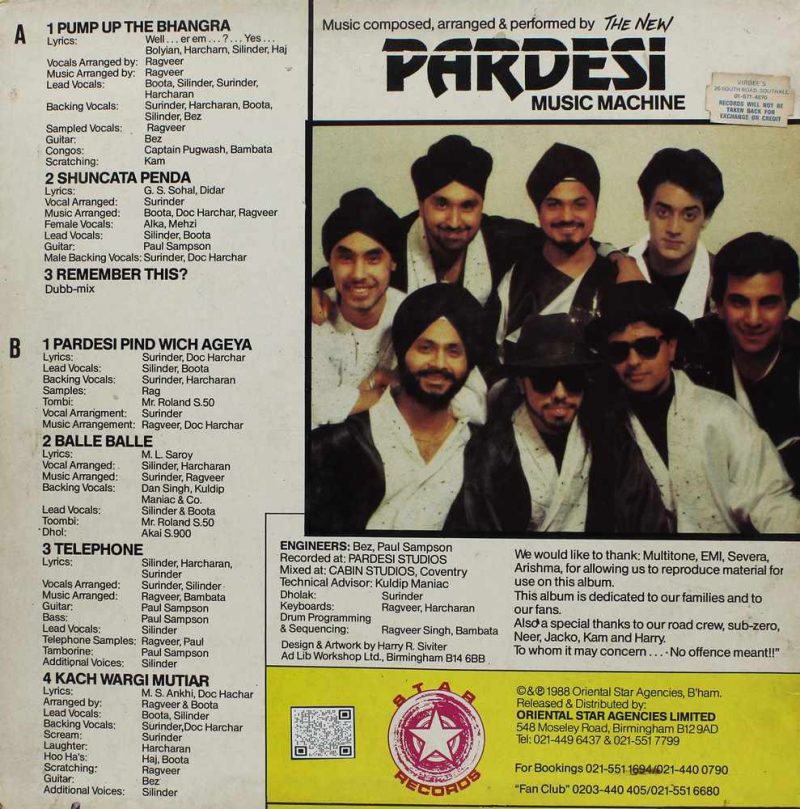 The New Pardesi Music–S/SRLP 5077(90-95%) Punjabi Folk LP Vinyl Record-1