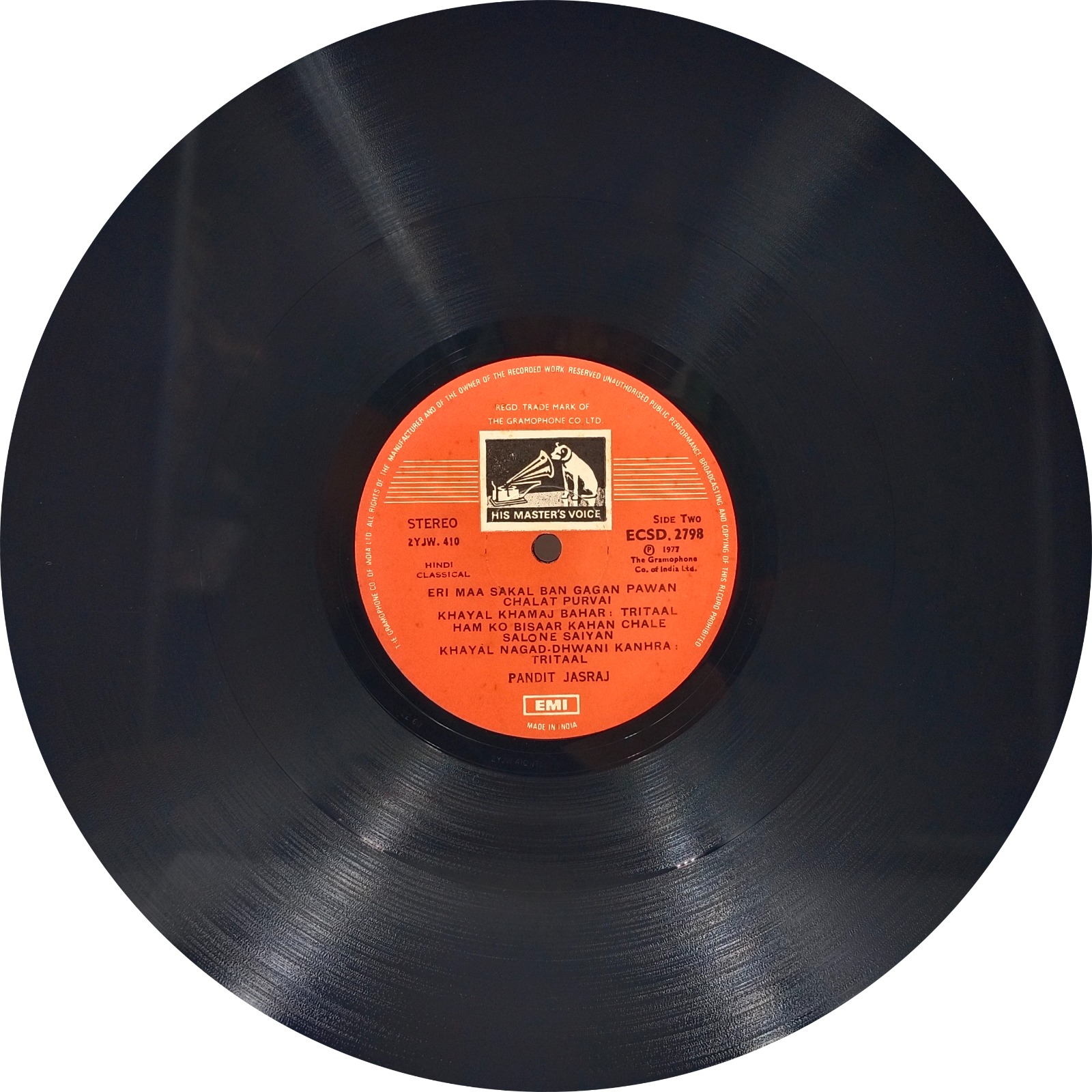 Jasraj Nat Narayan - ECSD 2798 Indian Classical Vocal LP Vinyl Record Jasraj Nat Narayan - ECSD 2798 Indian Classical Vocal LP Vinyl Record