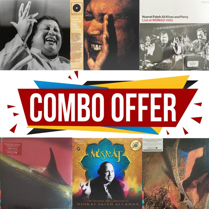Nusrat Fateh Ali Khan – Shahen-Shah + Shahbaaz + Live At Womad 1985 + Night Song + The Ultimate Sufi Collection + Mustt Mustt = Combo LP Set