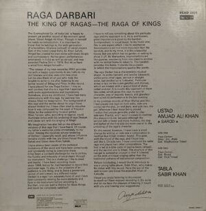Amjad Ali Khan - Raga Darbari - ECSD 2824 - CBF- Classical Instrumental LP Vinyl Record