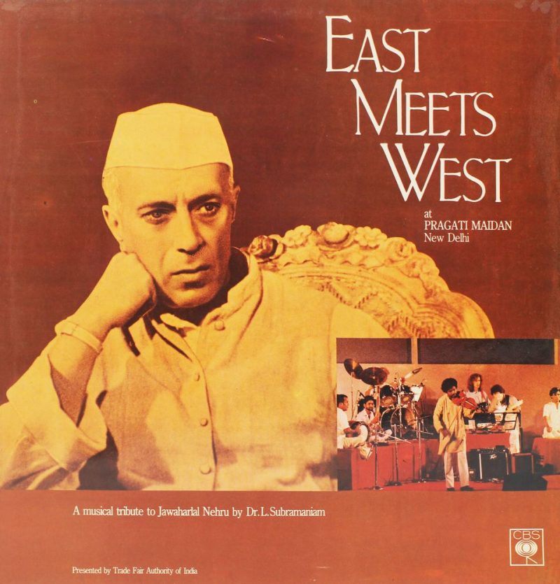 East Meets West A Musical Tribute To Jawaharlal Nerhu By Dr. L. Subramaniam – IND 1211 – Cover Book Fold Instrumental LP Vinyl Record