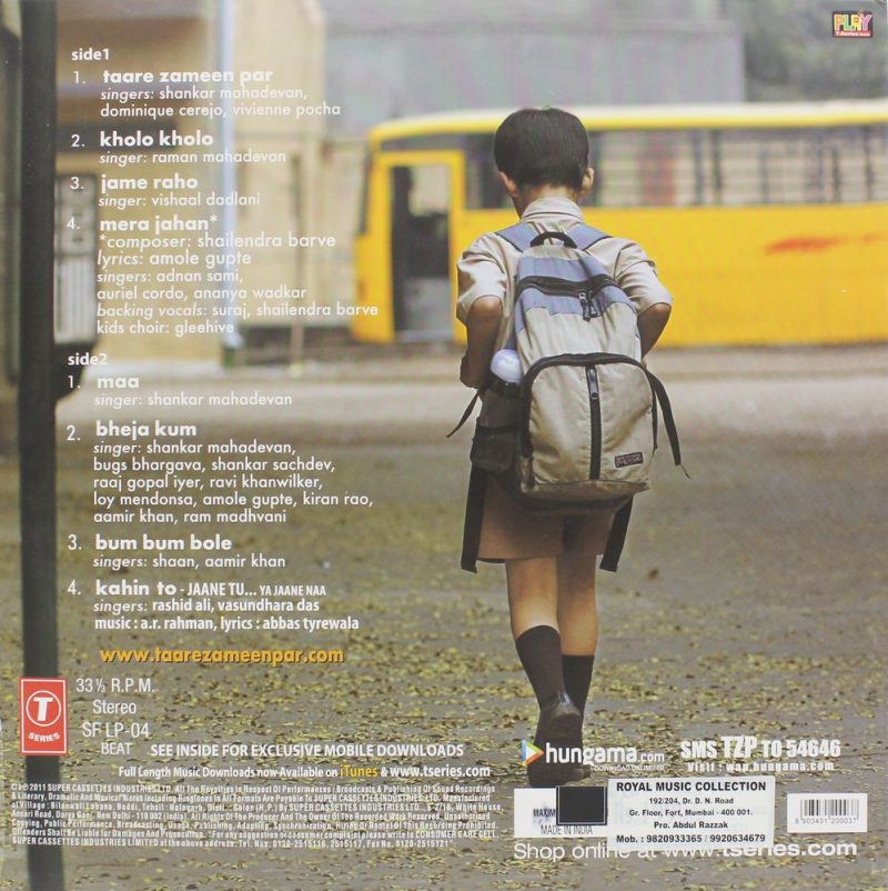 Taare Zameen Par - SF LP 04 - Cover Book Fold - New Release Hindi LP Vinyl Record