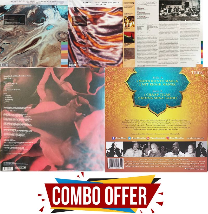 Nusrat Fateh Ali Khan - Shahen-Shah + Shahbaaz + Live At Womad 1985 + Night Song + The Ultimate Sufi Collection = Combo LP Set -1 (1)