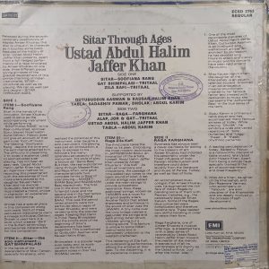 Abdul Halim Jaffer Khan - ECSD 2753 - (Condition 85-90%) - Indian Classical Instrumental LP Vinyl Record
