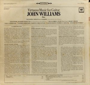 John Williams – Virtuoso Music For Guitar - MS 6696 - Western Instrumental LP Vinyl