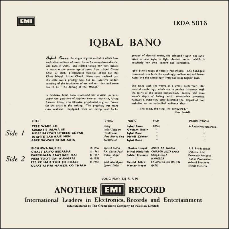 Iqbal Bano - LKDA 5016