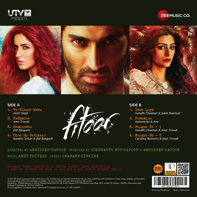 Fitoor – RS18ZEE001 – New Release Hindi LP Vinyl Record
