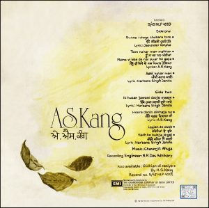 A.S. Kang – Sunne Rehnge Chubare Tere - S/45NLP 4010 - (Condition - 75-80%) - Cover Reprinted - Punjabi Folk LP Vinyl Record