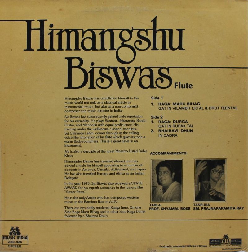 Himangshu Biswas – Flute - 2393 926