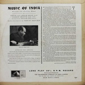 Music of India - ALPC 2 - HMV Red Label - Indian Classical Instrumental LP Vinyl Record