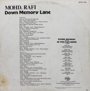 Mohd. Rafi Down Memory Lane - MFPE 1002 - LP Record