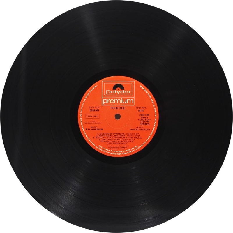 Shaan - 2392 239 - (Condition 90-95%) - Cover Reprinted - Cover Book Fold - Bollywood Rare LP Vinyl Record