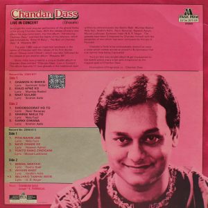 Chandan Dass - Live In Concert - Ghazals - 2675 539 - (85-90%) - 2LP Set - LP Record