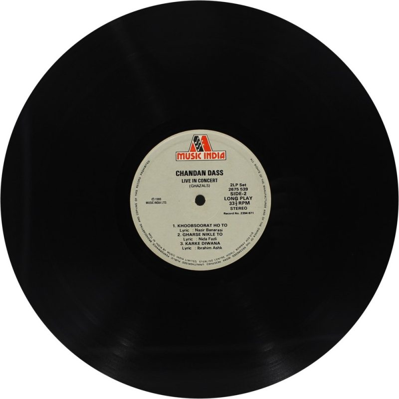 Chandan Dass - Live In Concert - Ghazals - 2675 539 - (85-90%) - 2LP Set - LP Record