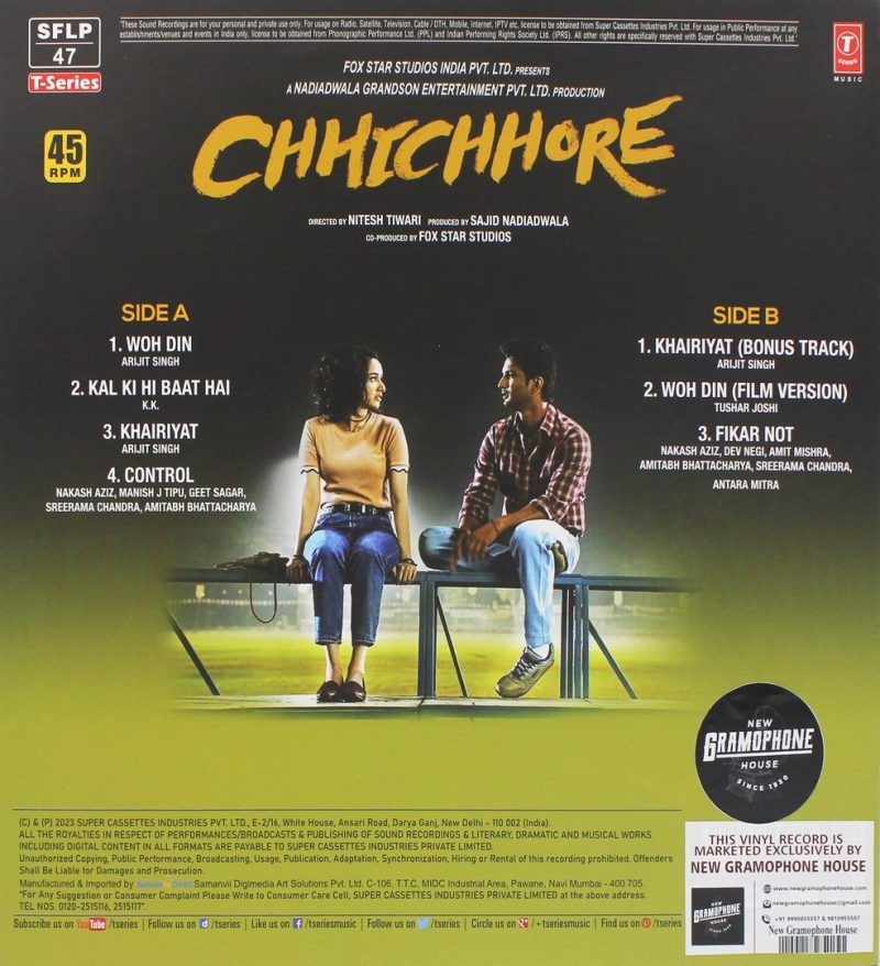 Chhichhore - SFLP 47 - New Release Hindi LP Vinyl Record