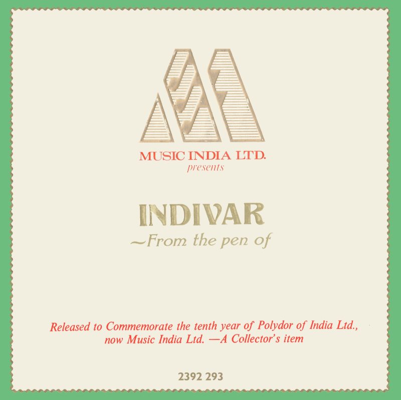 Indivar – From The Pen Of – Ten Years Together – 2392 293