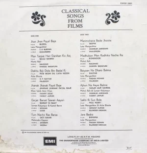 Classical Songs From Films – EMGE 2001