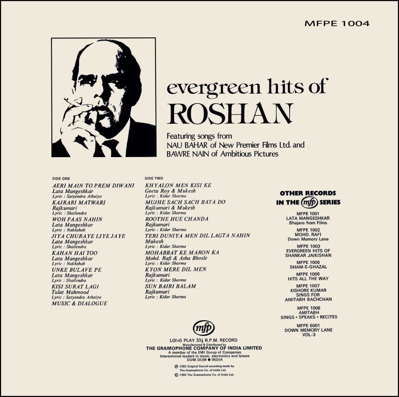 Roshan Evergreen Hits - Nau Bahar & Bawre Nain - MFPE 1004