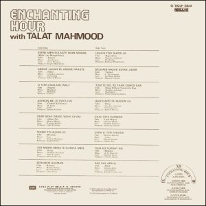 Talat Mahmood - Enchanting Hour With Talat Mahmood - G/ECLP 5823 - (Condition- 90-95%) - Cover Reprinted - LP Record