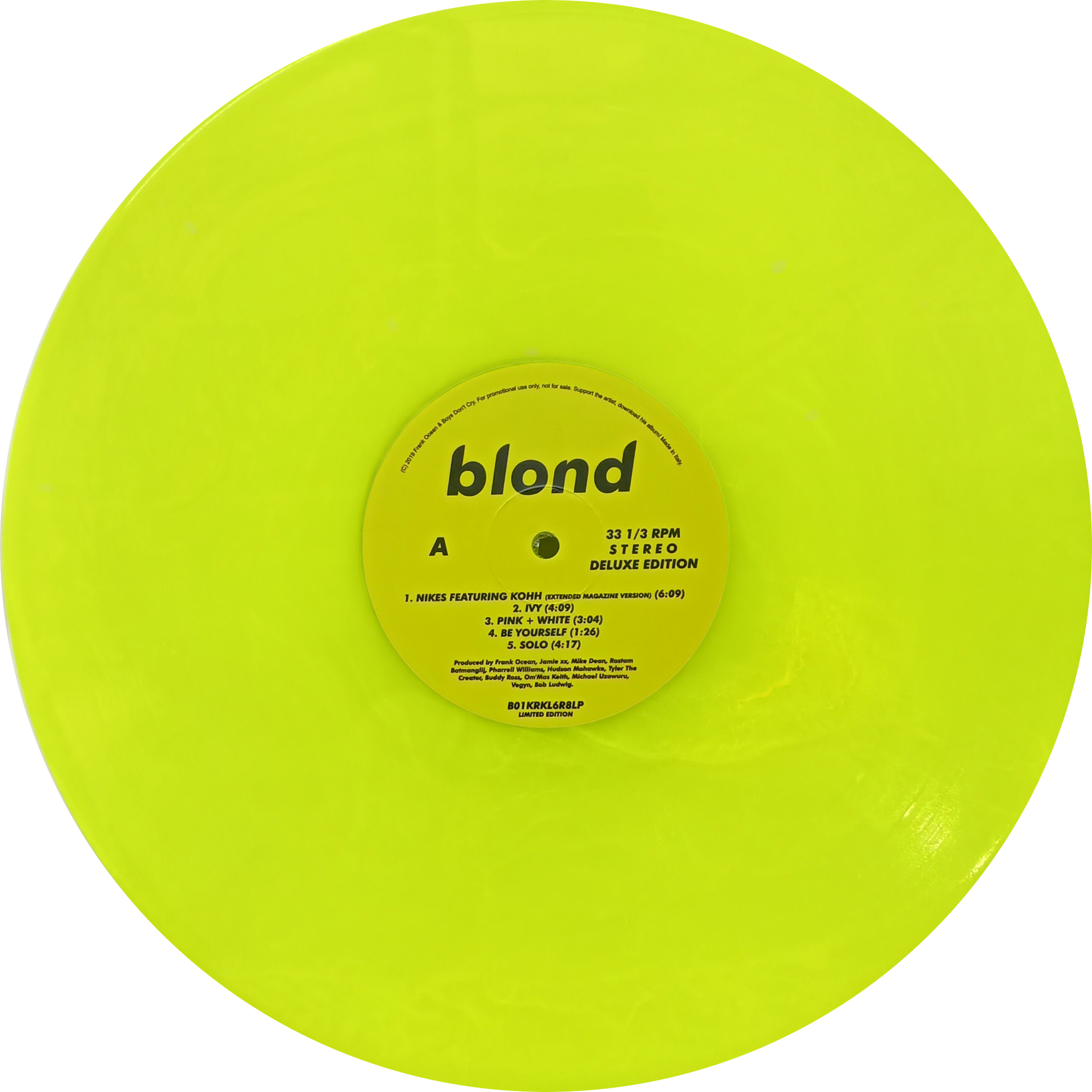 Frank Ocean – Blond - B01KRKL6R8LP - Lemon Yellow Coloured - New 