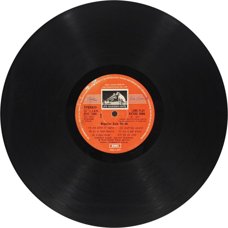 Dupatte Kale Ud De - ECSD 3086 - (Condition - 70-75%) - Cover Reprinted - Punjabi Folk LP Vinyl Record