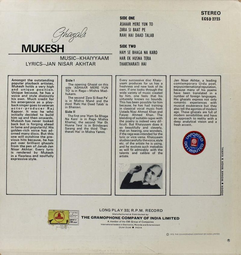 Mukesh - Ghazal's- ECSD 2723