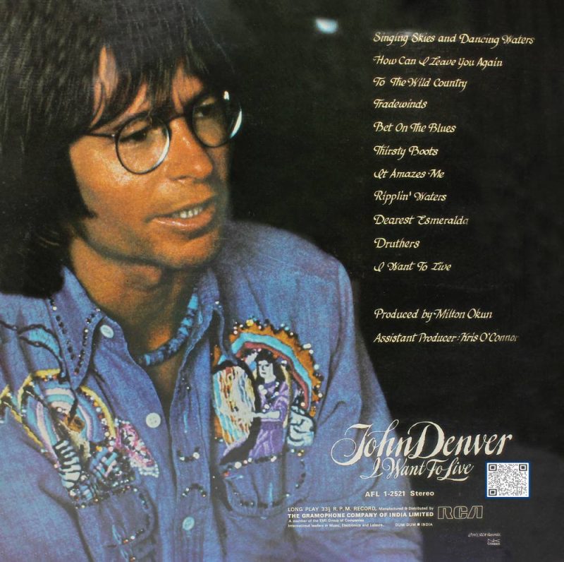 John Denver - I Want To Live - AFL1 2521 - (Condition - 90-95%) - Cover Reprinted - English LP Vinyl Record