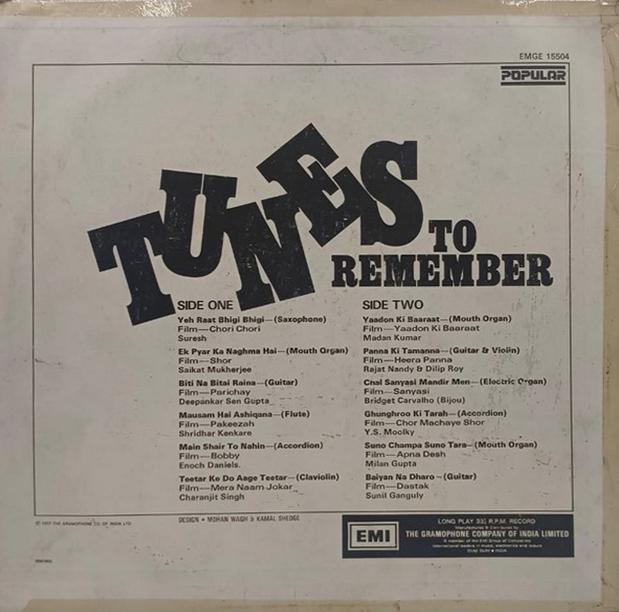 Tunes To Remember - EMGE 15504 - (90-95%) - Instrumental LP Vinyl Record Tunes To Remember - EMGE 15504 - (90-95%) - Instrumental LP Vinyl Record