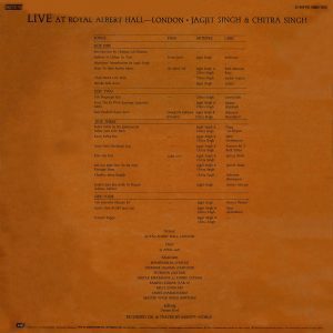 Jagjit Singh & Chitra Singh – Live At Royal Albert Hall London - S/MFPE 1009/1010