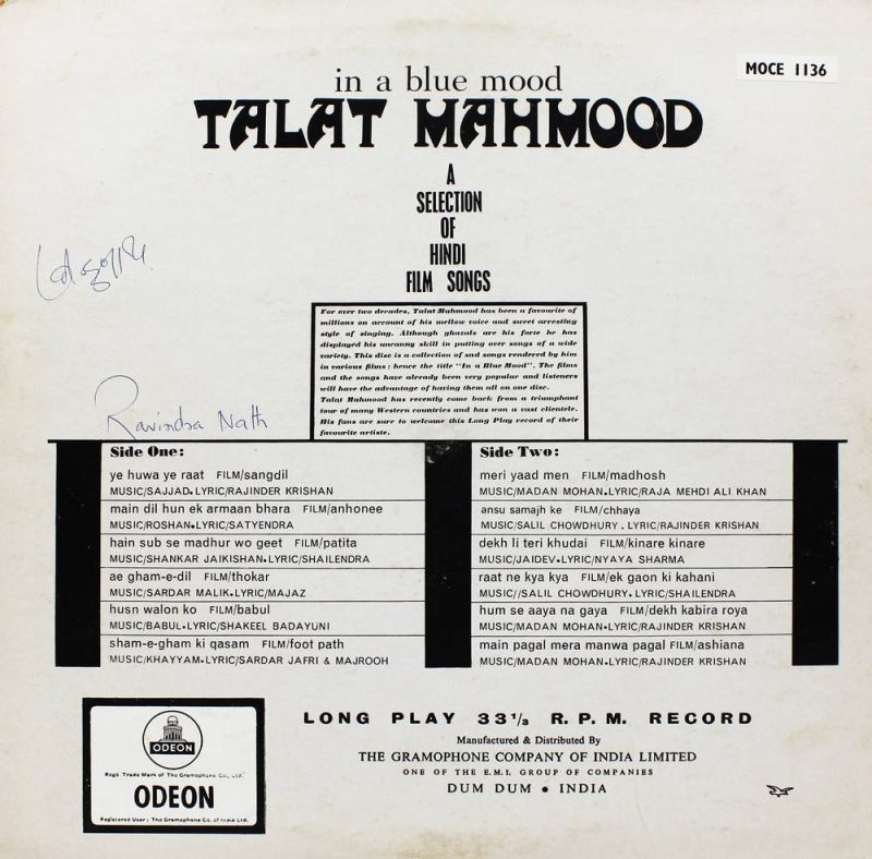Talat Mahmood - In A Blue Mood - MOCE 1136