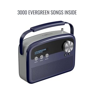 Saregama Carvaan Lite Hindi - Portable Music Player with 3000 Pre-Loaded Evergreen Songs, FM/BT/AUX (Royal Blue)