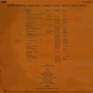 Jagjit Singh & Chitra Singh - Live At Royal Albert Hall London - S/MFPE 1009/1010 - (Condition 85-90%) - Cover Reprinted - 2LP Set