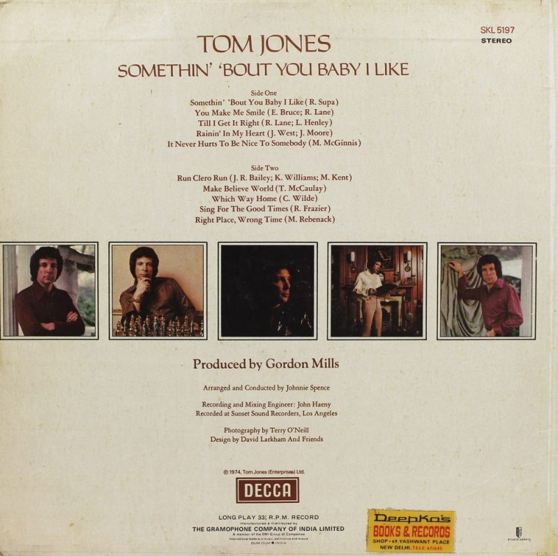 Tom Jones – Somethin' 'Bout You Baby I Like - SKL 5197