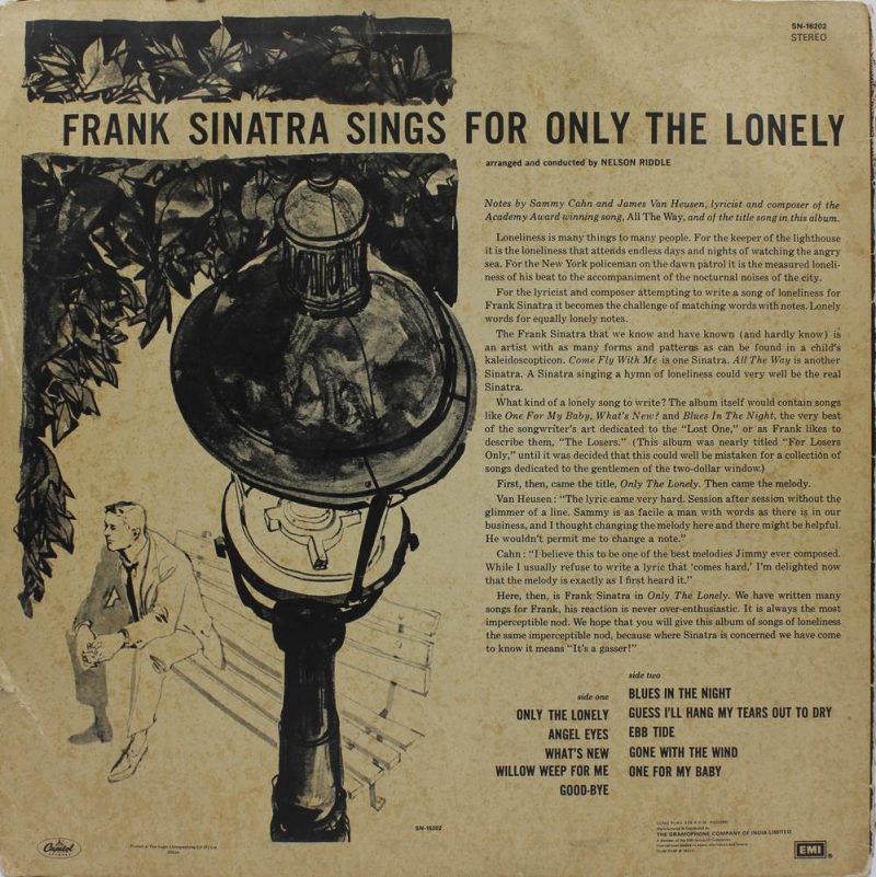 Frank Sinatra - Sings for Only the Lonely – SN 16202