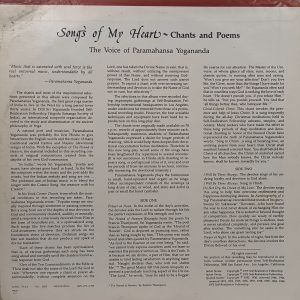 Paramahansa Yogananda - Songs Of My Heart - Chants And Poems - 2003 – (Condition 85-90%) - LP Record