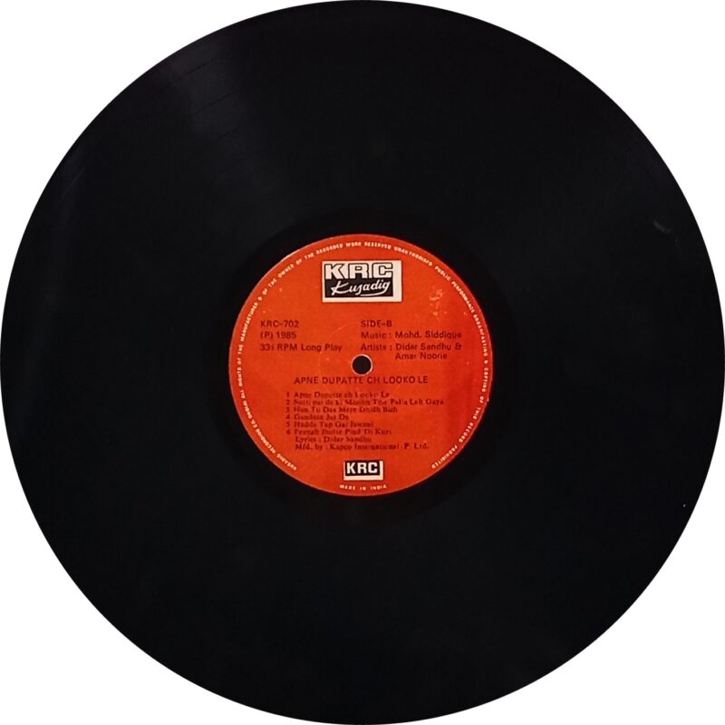 Mohd Sadiqe Ranjit Kaur Didar Sadhu & Miss Noorie - KRC 702 - Special Deal LP Vinyl