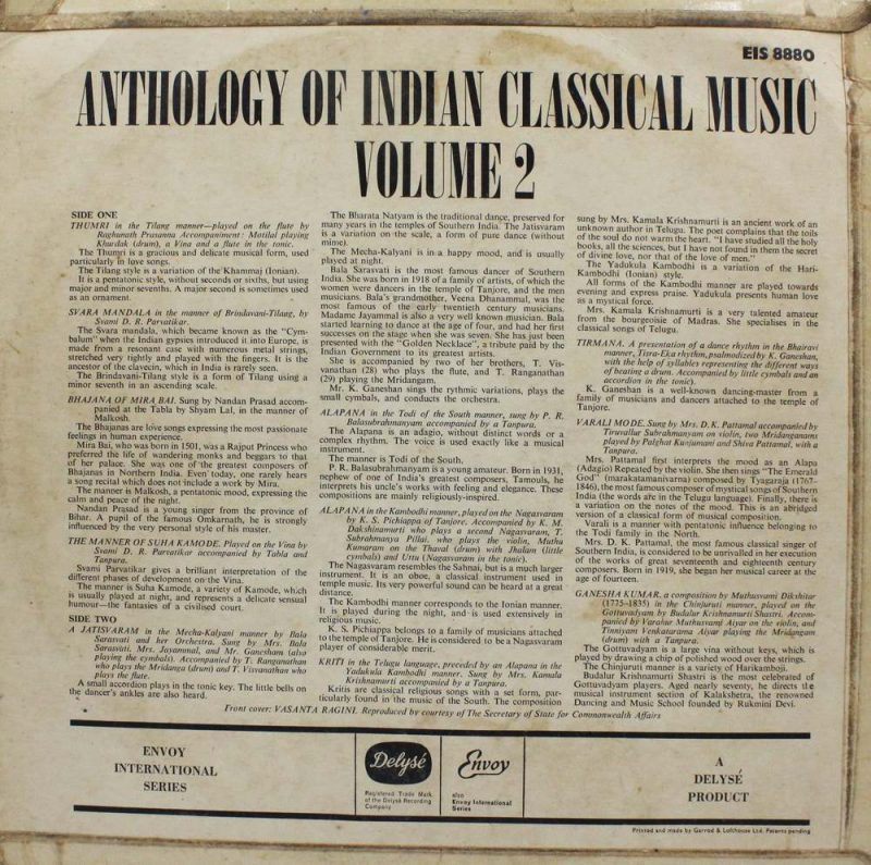 Anthology of Indian Classical Music - Vol. 2 - EIS 8880