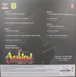 Aashiqui - SFLP 52 – 2LP Set - New Release Hindi LP Vinyl Record