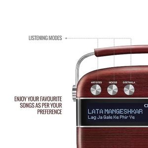 Saregama Carvaan Hindi - Portable Music Player with 5000 Preloaded Songs, FM/BT/AUX (Cherrywood Red)