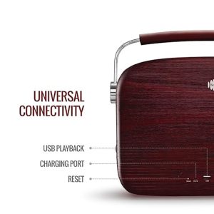 Saregama Carvaan Hindi - Portable Music Player with 5000 Preloaded Songs, FM/BT/AUX (Cherrywood Red)