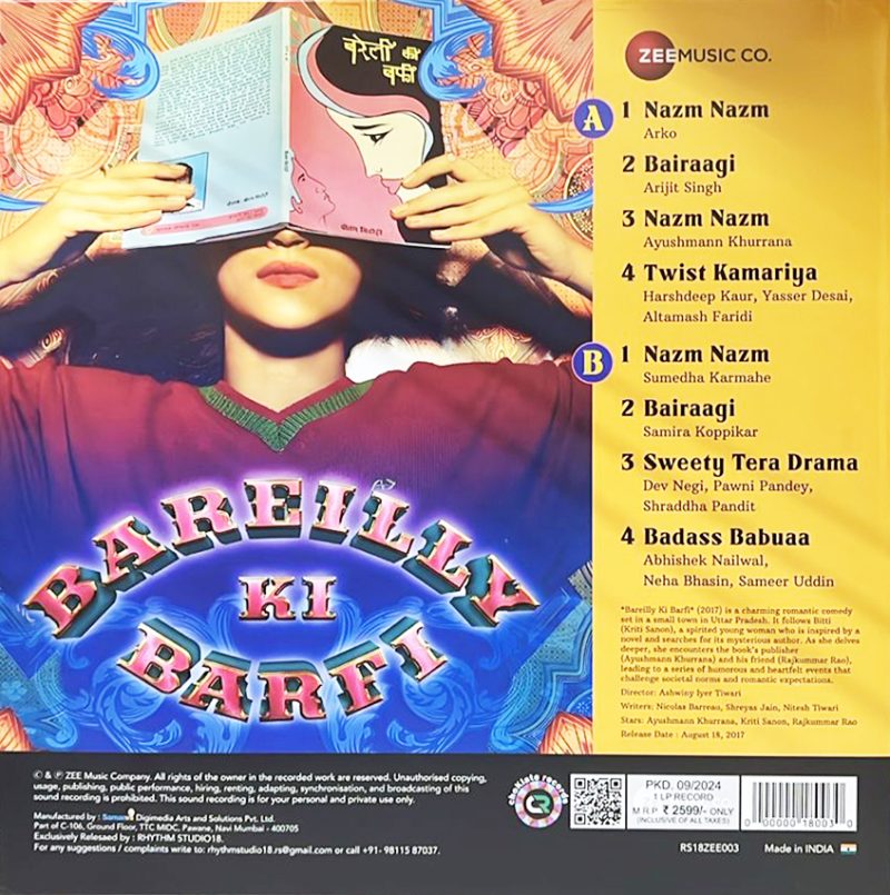 Bareilly Ki Barfi – RS18ZEE003 – New Release Hindi LP Vinyl Record