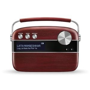 Saregama Carvaan Hindi - Portable Music Player with 5000 Preloaded Songs, FM/BT/AUX (Cherrywood Red)