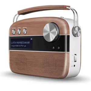 Saregama Carvaan Hindi - Portable Music Player with 5000 Preloaded Songs, FM/BT/AUX, Up to 5 hrs playtime (Oakwood Brown)