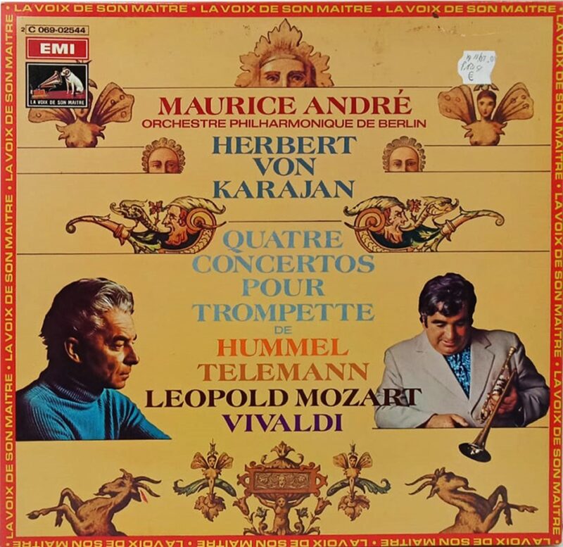 Maurice André, Orchestre Philharmonique De Berlin :Quatre Concertos Pour Trompette - 2C 069-02544 - (Condition - 90-95%) - Cover Book Fold - LP Record