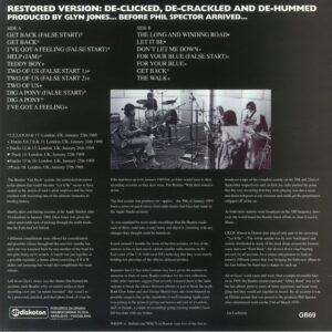 The BEATLES: Get Back The Original Elektra Acetate : Diskoton - (GB6912) - New Release English LP Vinyl Record