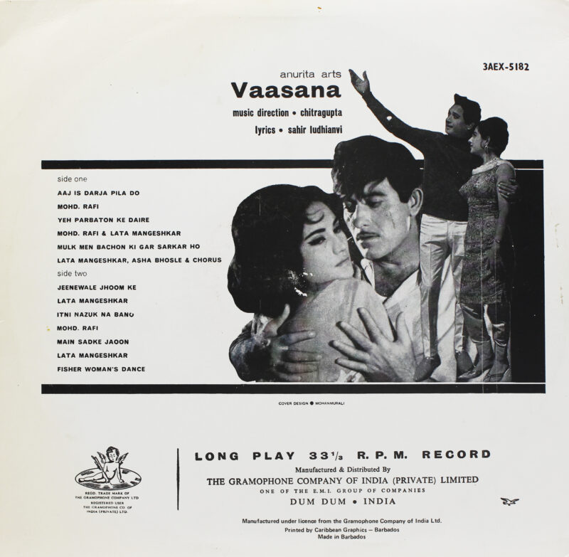 Vaasana – 3AEX 5182 - (Condition 85-90%)- Bollywood Rare LP Vinyl Record