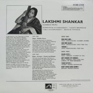 Lakshmi Shankar - ECSD 2724 - (Condition 80-85%) - HMV Black Label - Cover Reprinted - LP Record