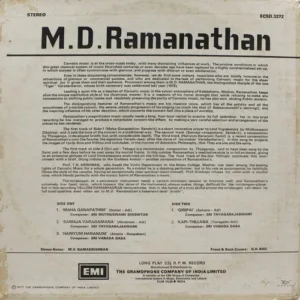 M.D.Ramanathan – ECSD 3272 - (Condition 80-85%) - LP Record