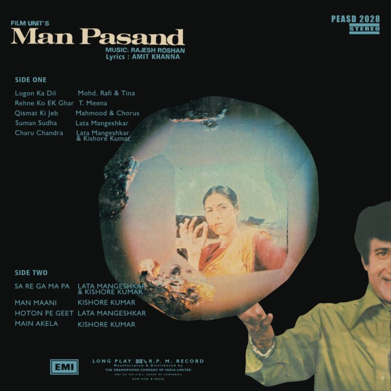 Man Pasand - PEASD 2028 - (80-85%) - CR - Bollywood Rare LP Record