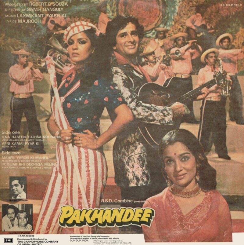 Pakhandee - 45NLP 1198 - (90-95%) - CR - Bollywood Rare LP Vinyl Record